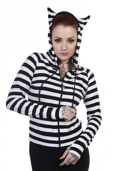 Cat Ears Striped Hoodie HBN014