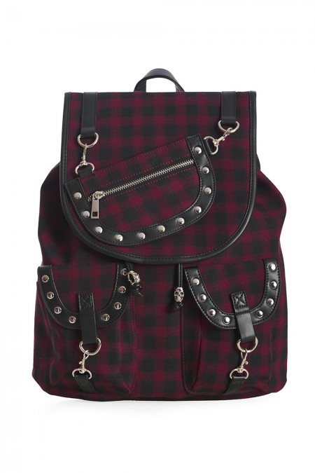 Yamy Backpack burgundy tartan