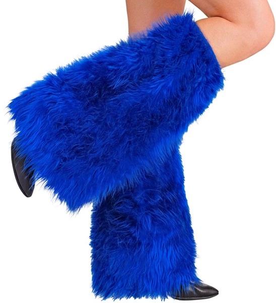 Beinstulpen blau Plüsch
