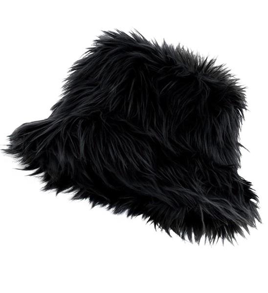 Anglerhut Plüsch schwarz