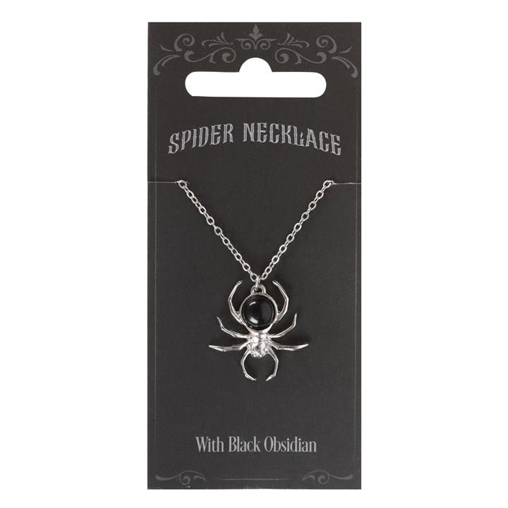 Black Obsidian Spider Necklace