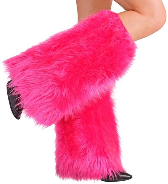 Beinstulpen pink Plüsch