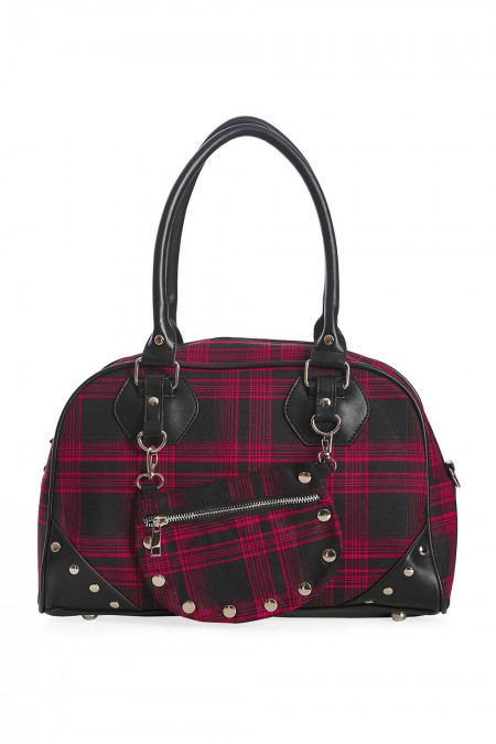Warrenn plaid Handbag red