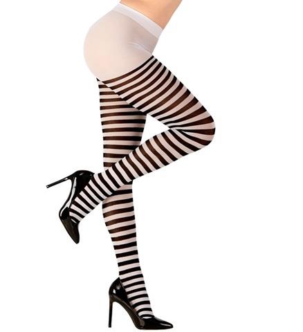 Strumpfhose sw/weiß gestreift