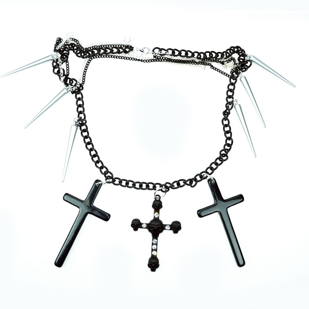 Spike Cross Necklace