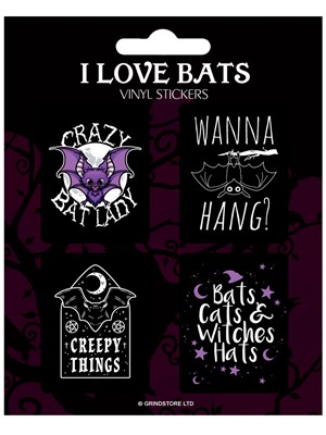 I Love Bats Sticker Set